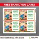 Lilo and Stitch 7x5 in. Birthday Party Invitation with FREE editable Thank you Card
